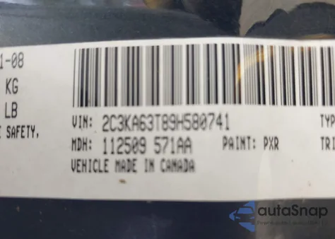 2009 Chrysler 300C Hemi из США, поврежденный, VIN 2C3KA63T89H580741